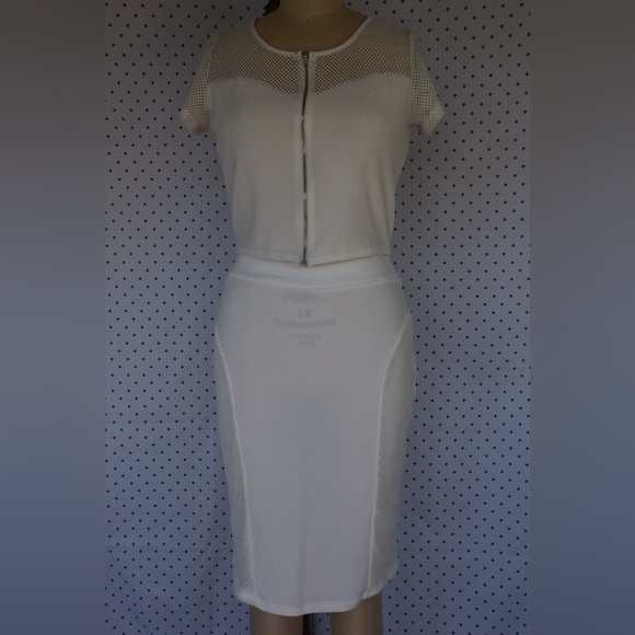 Pure white top and skirt set for summer A100 main image 0